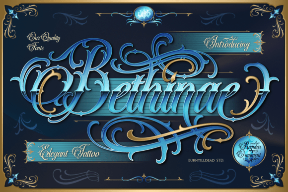 Bethinae: Merging Blackletter Boldness with Tattoo-Style Flair