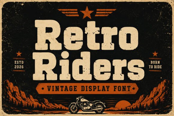 Retro Riders: Vintage Display Font for Authentic Design