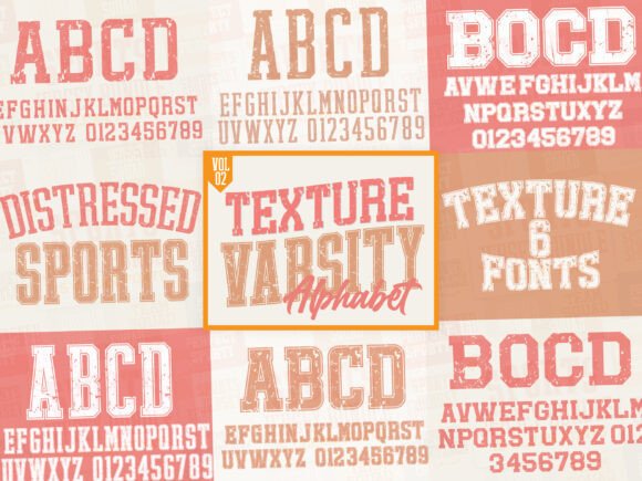 Texture Varsity Alphabet: A Font with Raw Character